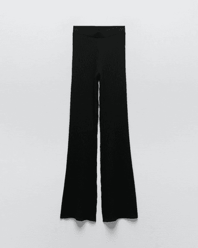 FLARE RIBBED TROUSERS